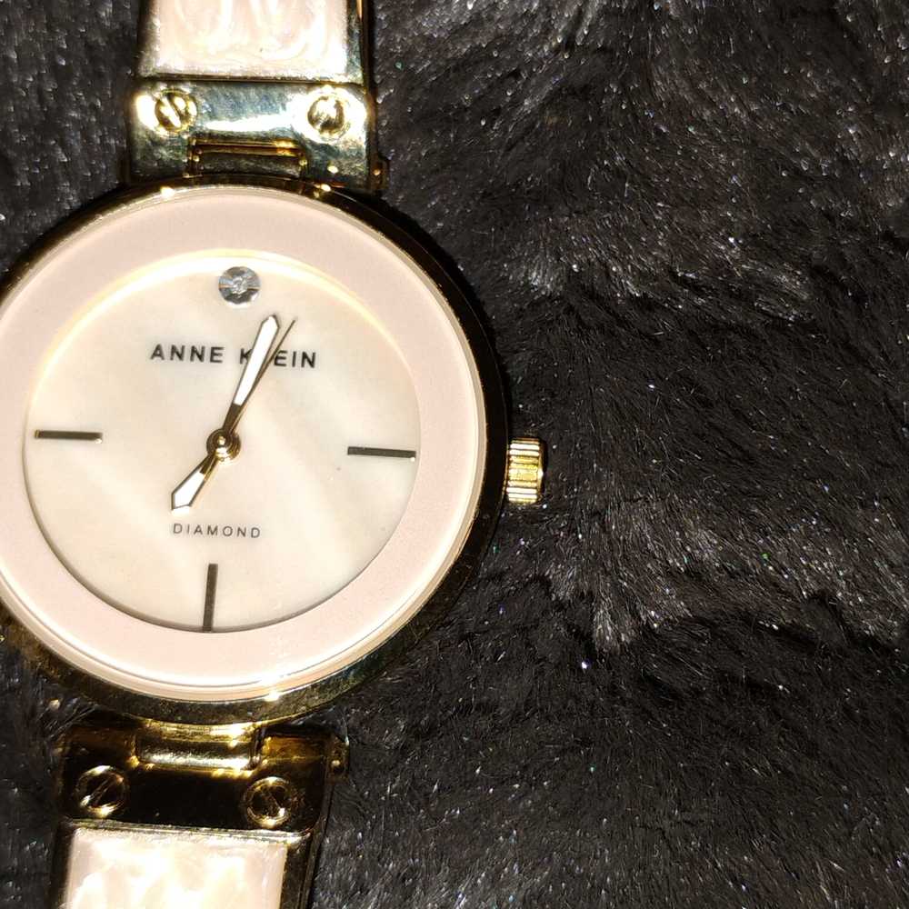 Anne Klein Gold and Cream Timepiece